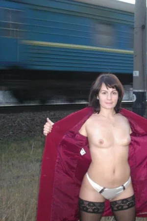 Russian Woman Flashing and Group Sex — photo 2