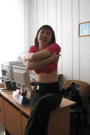 Undressing at Work to Lingerie — photo 16