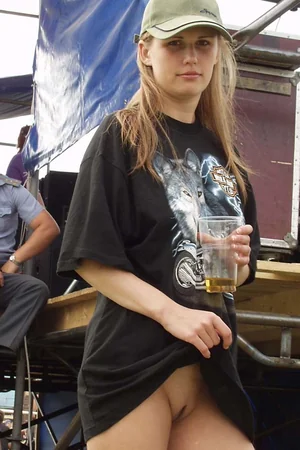Nudist at Biker Festival