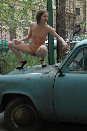 Girl Pees in Stairwell and Street — photo 41