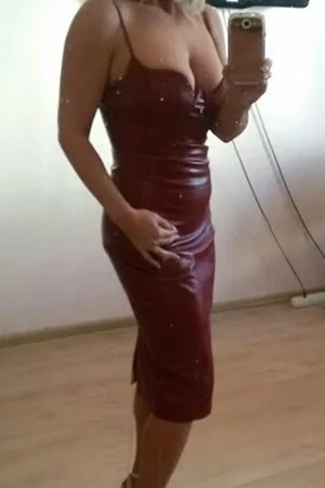 Blonde Elena in Dress and Lingerie