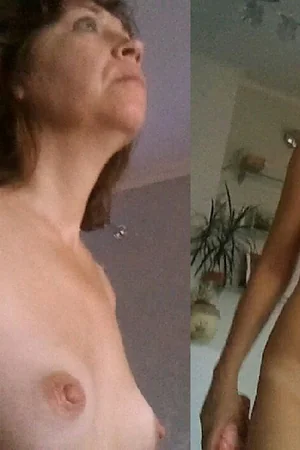 Woman With Saggy Boobs Naked on Couch — photo 17