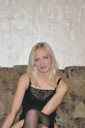 Blonde in Stockings Flashes Small Tits and Slender Figure for Camera — photo 14