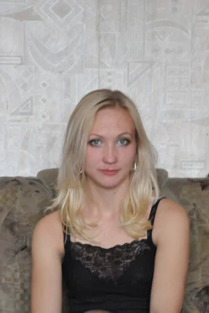 Blonde in Stockings Flashes Small Tits and Slender Figure for Camera — photo 2