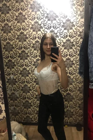 Skinny Student Tries On Erotic Outfits Before Mirror — photo 11