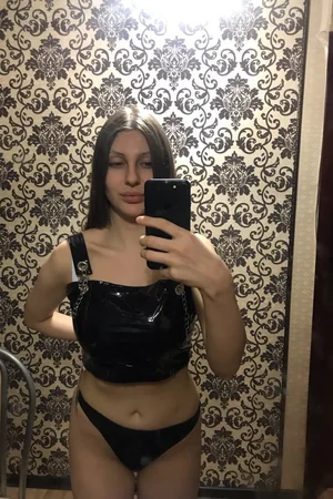 Skinny Student Tries On Erotic Outfits Before Mirror — photo 15