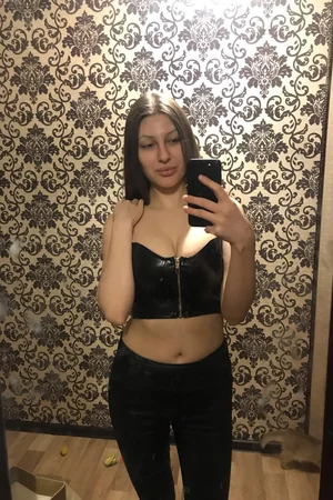 Skinny Student Tries On Erotic Outfits Before Mirror — photo 16