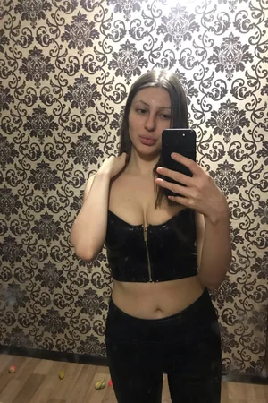Skinny Student Tries On Erotic Outfits Before Mirror — photo 19