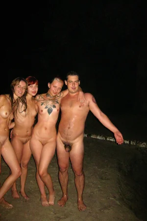 Nudist Couple Flashes Hard Dick and Saggy Tits on Beach — photo 116