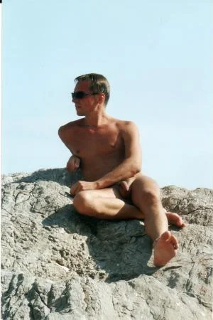 Nudist Couple Flashes Hard Dick and Saggy Tits on Beach — photo 37