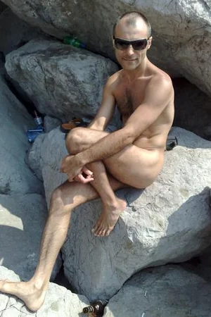 Nudist Couple Flashes Hard Dick and Saggy Tits on Beach — photo 38