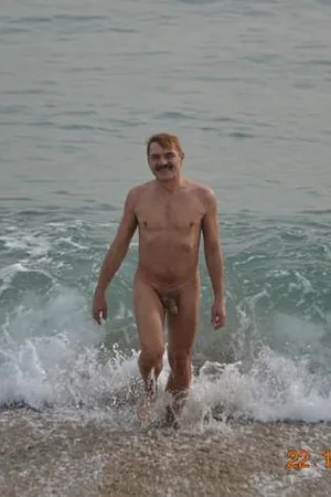 Nudist Couple Flashes Hard Dick and Saggy Tits on Beach — photo 40