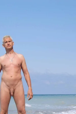 Nudist Couple Flashes Hard Dick and Saggy Tits on Beach — photo 48