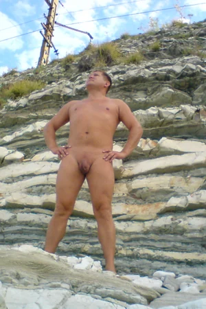 Nudist Couple Flashes Hard Dick and Saggy Tits on Beach — photo 56