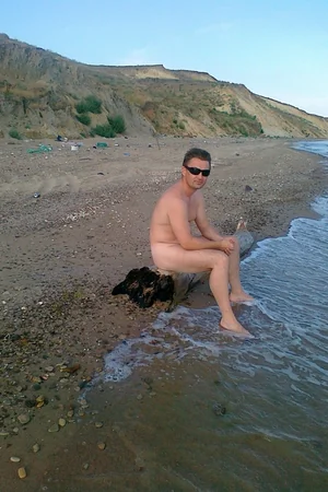 Nudist Couple Flashes Hard Dick and Saggy Tits on Beach — photo 61