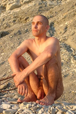 Nudist Couple Flashes Hard Dick and Saggy Tits on Beach — photo 78