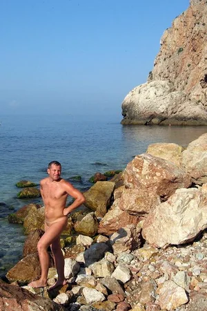 Nudist Couple Flashes Hard Dick and Saggy Tits on Beach — photo 83