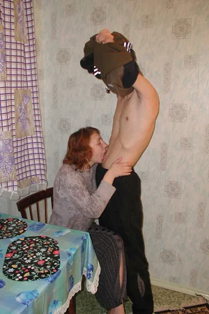 Mature Alcoholic Woman Sucks Dick and Takes It in Hairy Pussy — photo 10