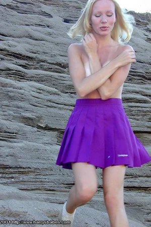 Cute Blonde Flashes Skirt — photo 40
