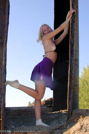 Cute Blonde Flashes Skirt — photo 65