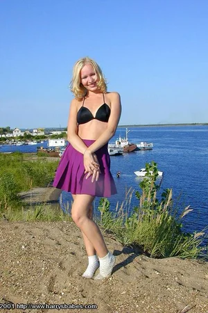 Cute Blonde Flashes Skirt — photo 73