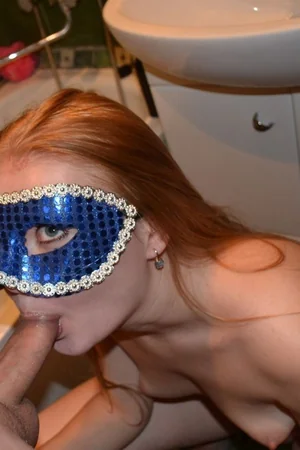 Shy Redhead Slut in Mask — photo 55