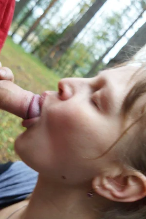 Young Woman With Nice Ass Sucks In Woods — photo 15