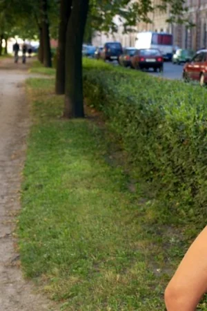 Busty Cutie Flashes Naked Body on Street — photo 16