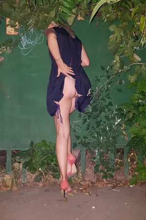 Blonde Walks at Night Without Panties — photo 4